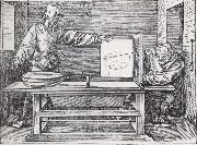 Jacopo de Barbari Man Drawing a lute with the monogram of the artist from the Manual of Measure-ment oil painting